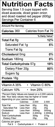 black bean slow cooker soup nutrition label