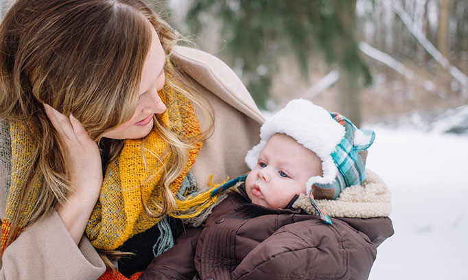 Newborn baby store care in winter