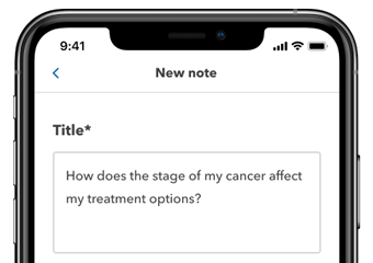 Note part of Allina's cancer app for your phone